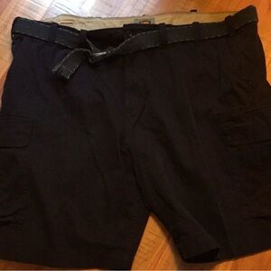 The Foundry Supply Co Black Cargo Shorts with Drawstring Waist